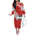 Swiss Football Custom Off The Shoulder Long Sleeve Dress 1990-1992 Retro Red Switzerland Vintage