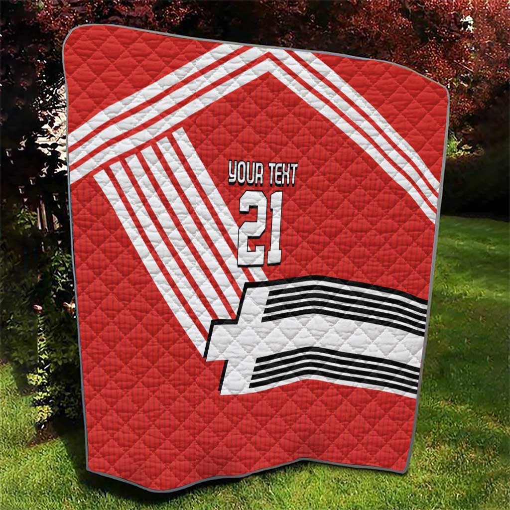 Swiss Football Custom Quilt 1990-1992 Retro Red Switzerland Vintage