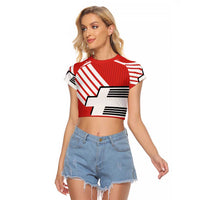 Swiss Football Custom Raglan Cropped T Shirt 1990-1992 Retro Red Switzerland Vintage