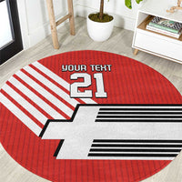 Swiss Football Custom Round Carpet 1990-1992 Retro Red Switzerland Vintage