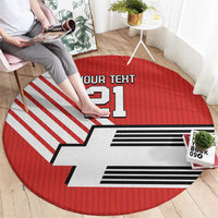 Swiss Football Custom Round Carpet 1990-1992 Retro Red Switzerland Vintage