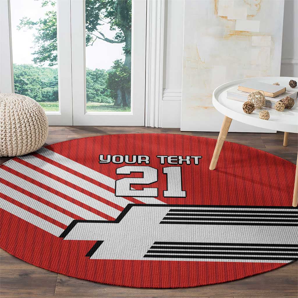 Swiss Football Custom Round Carpet 1990-1992 Retro Red Switzerland Vintage