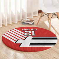 Swiss Football Custom Round Carpet 1990-1992 Retro Red Switzerland Vintage