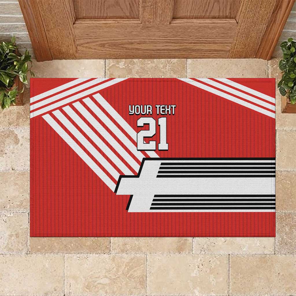 Swiss Football Custom Rubber Doormat 1990-1992 Retro Red Switzerland Vintage