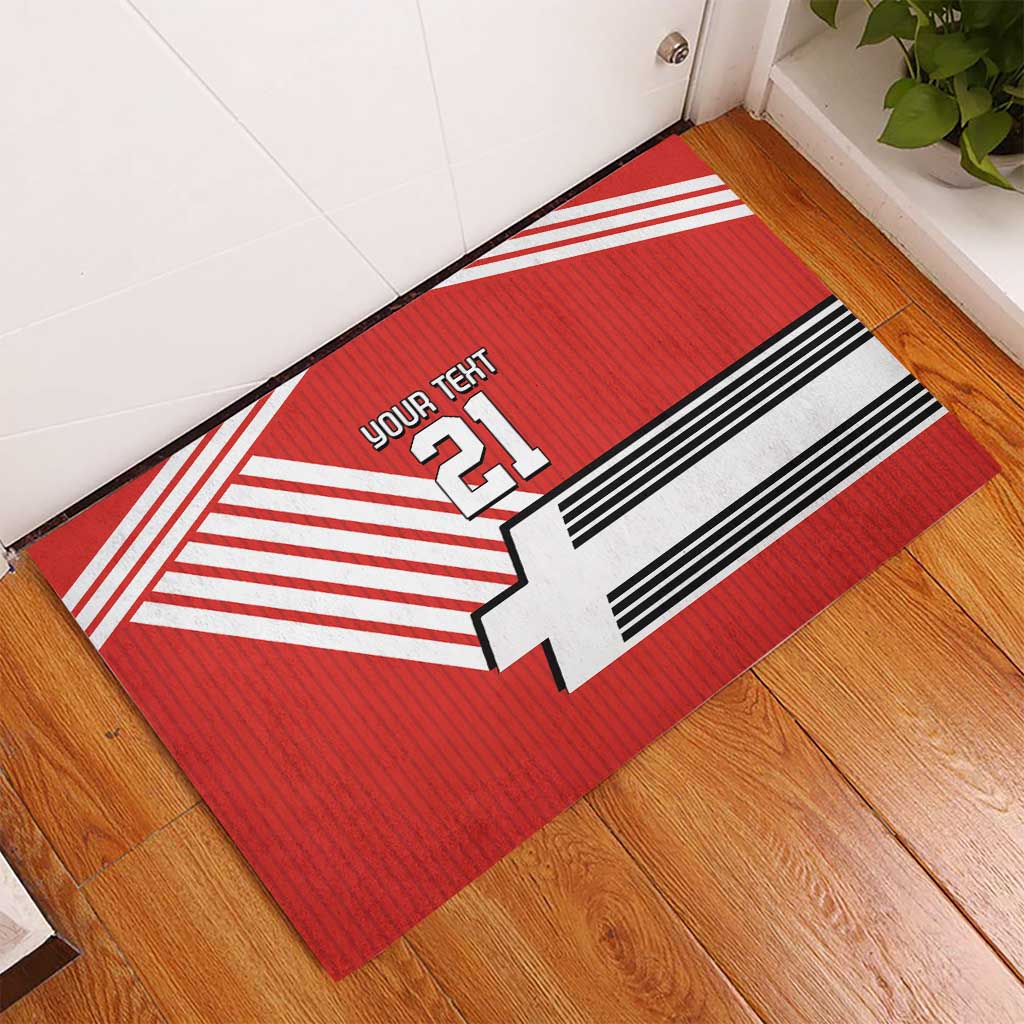 Swiss Football Custom Rubber Doormat 1990-1992 Retro Red Switzerland Vintage