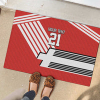 Swiss Football Custom Rubber Doormat 1990-1992 Retro Red Switzerland Vintage