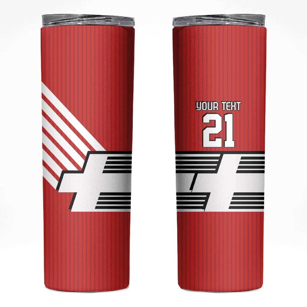 Swiss Football Custom Skinny Tumbler 1990-1992 Retro Red Switzerland Vintage