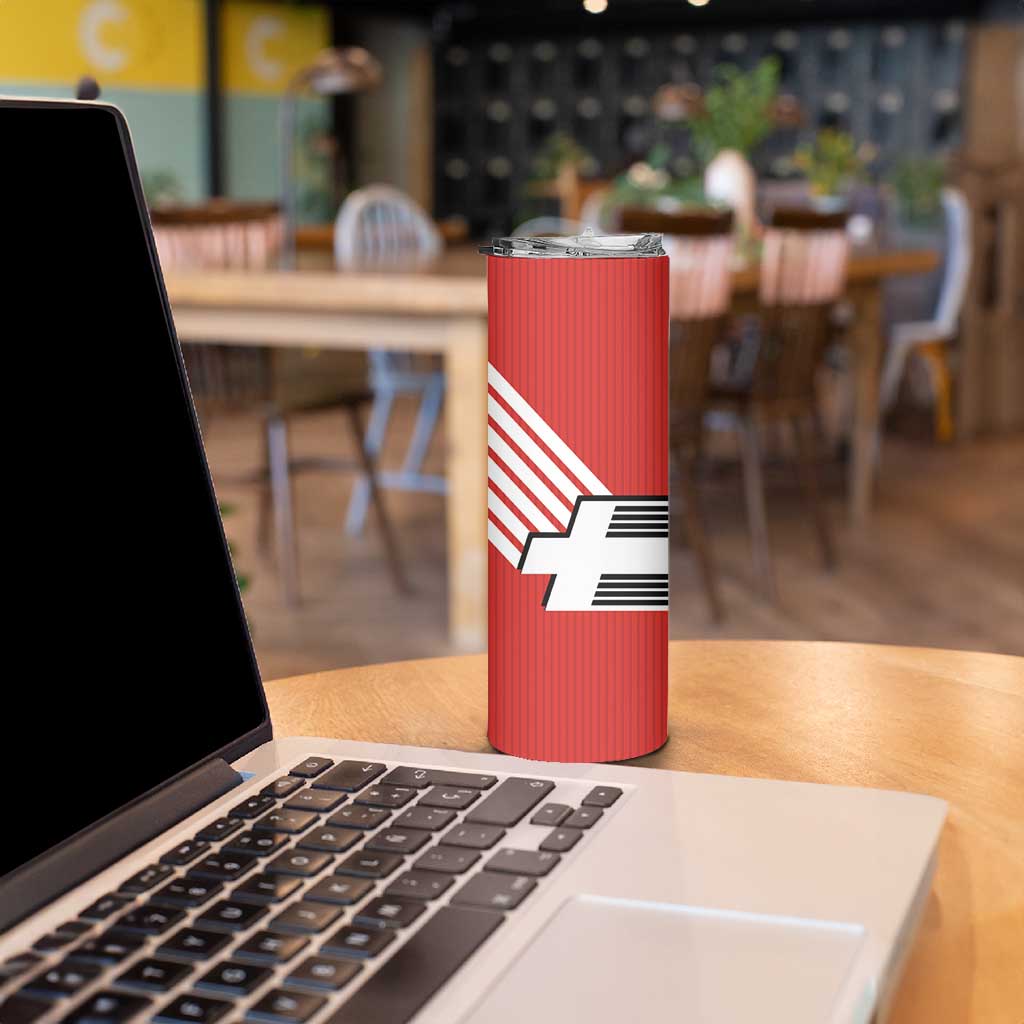Swiss Football Custom Skinny Tumbler 1990-1992 Retro Red Switzerland Vintage