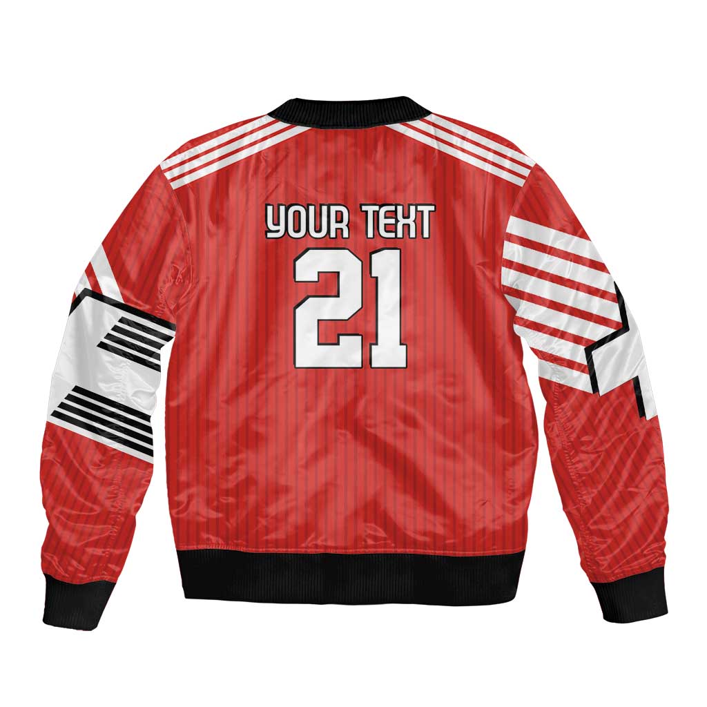 Swiss Football Custom Sleeve Zip Bomber Jacket 1990-1992 Retro Red Switzerland Vintage