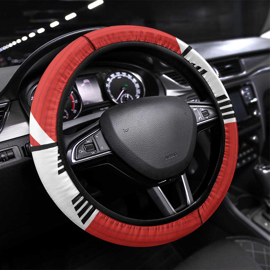 Swiss Football Steering Wheel Cover 1990-1992 Retro Red Switzerland Vintage