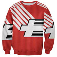 Swiss Football Custom Sweatshirt 1990-1992 Retro Red Switzerland Vintage