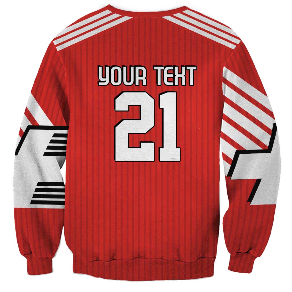Swiss Football Custom Sweatshirt 1990-1992 Retro Red Switzerland Vintage