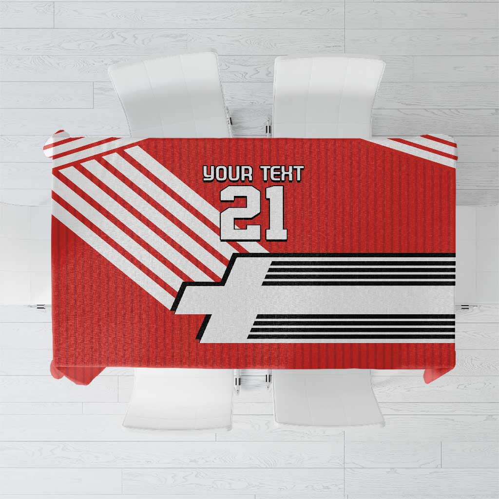 Swiss Football Custom Tablecloth 1990-1992 Retro Red Switzerland Vintage