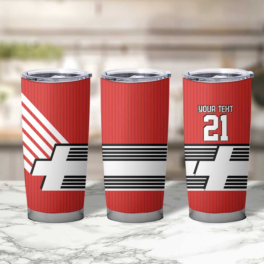 Swiss Football Custom Tumbler Cup 1990-1992 Retro Red Switzerland Vintage
