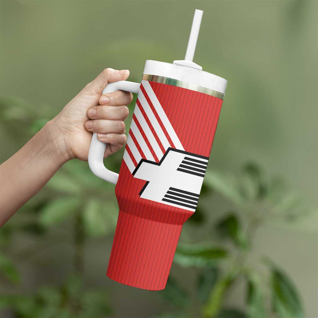 Swiss Football Custom Tumbler With Handle 1990-1992 Retro Red Switzerland Vintage