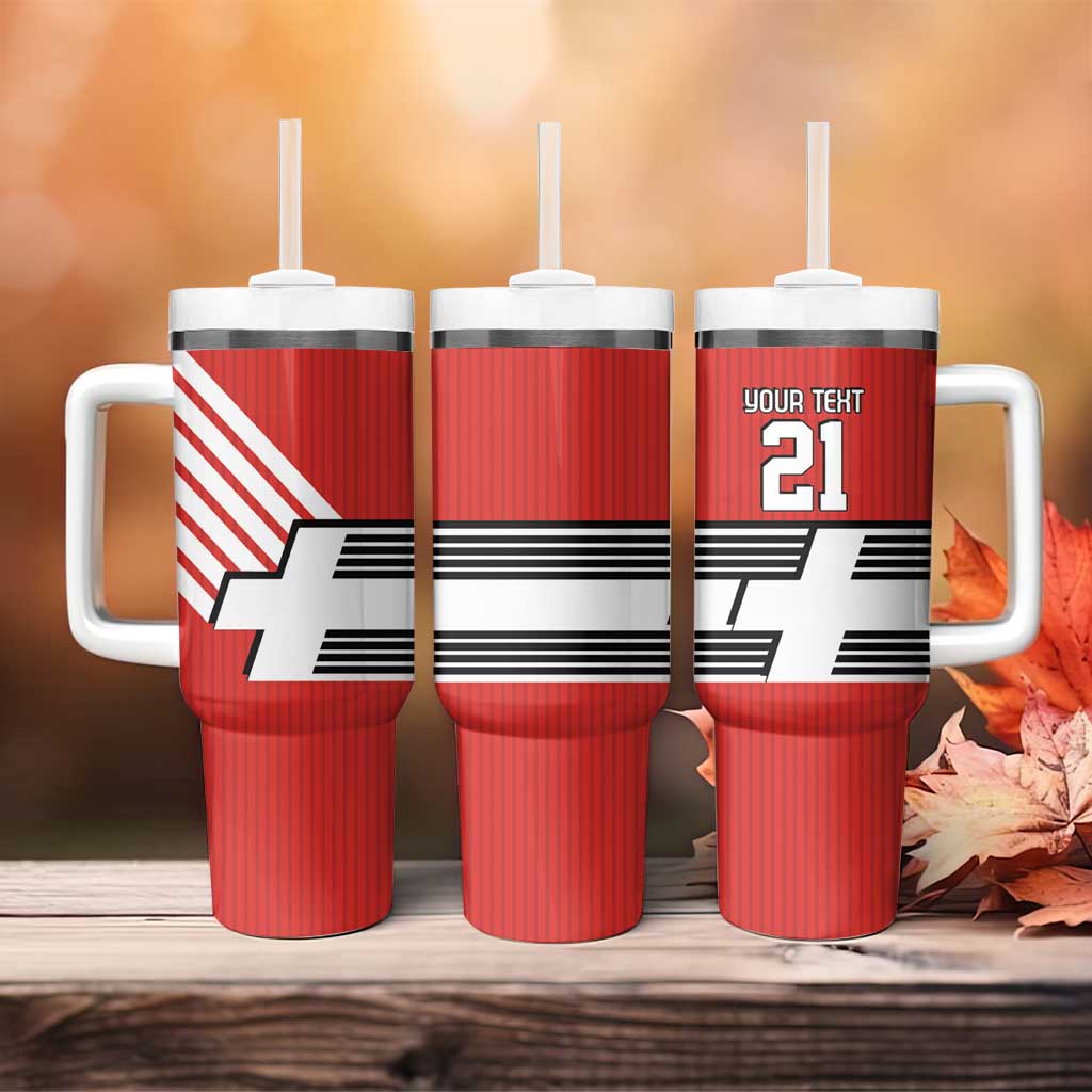 Swiss Football Custom Tumbler With Handle 1990-1992 Retro Red Switzerland Vintage
