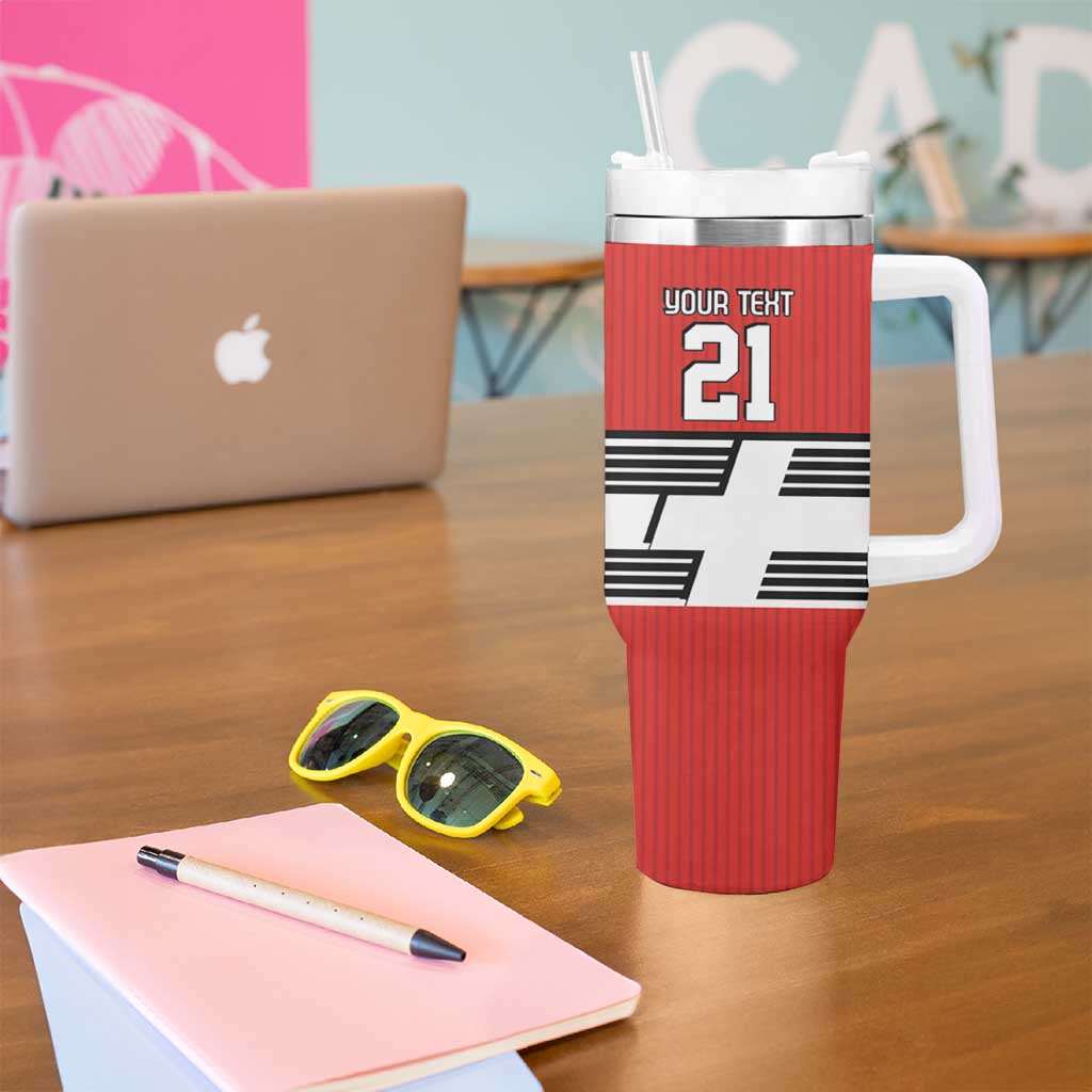 Swiss Football Custom Tumbler With Handle 1990-1992 Retro Red Switzerland Vintage