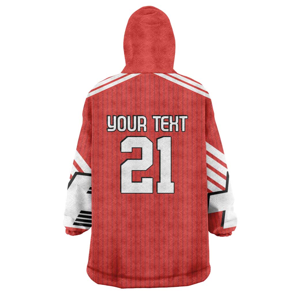 Swiss Football Custom Wearable Blanket Hoodie 1990-1992 Retro Red Switzerland Vintage