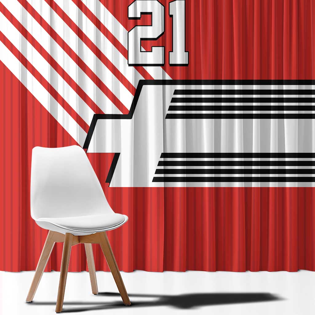 Swiss Football Custom Window Curtain 1990-1992 Retro Red Switzerland Vintage