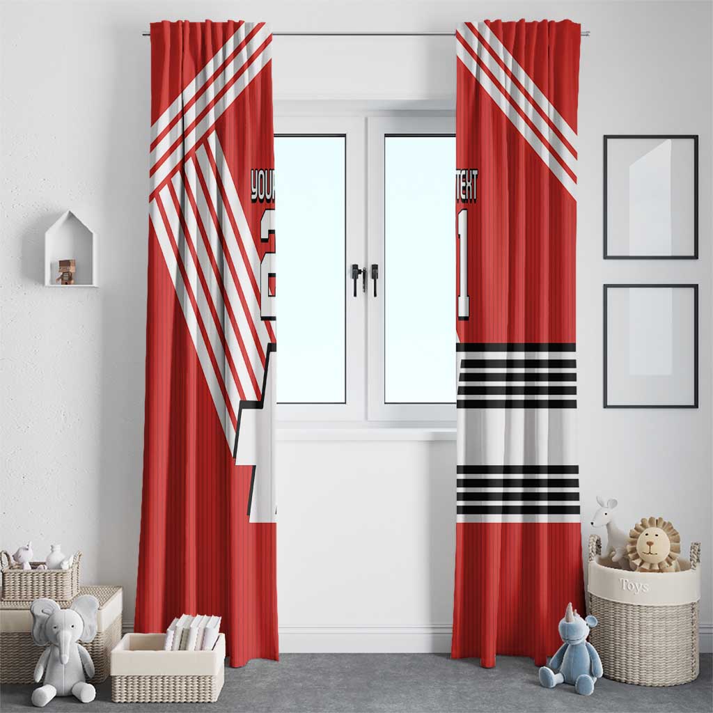 Swiss Football Custom Window Curtain 1990-1992 Retro Red Switzerland Vintage