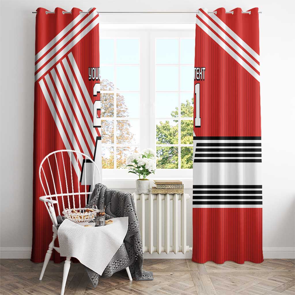 Swiss Football Custom Window Curtain 1990-1992 Retro Red Switzerland Vintage