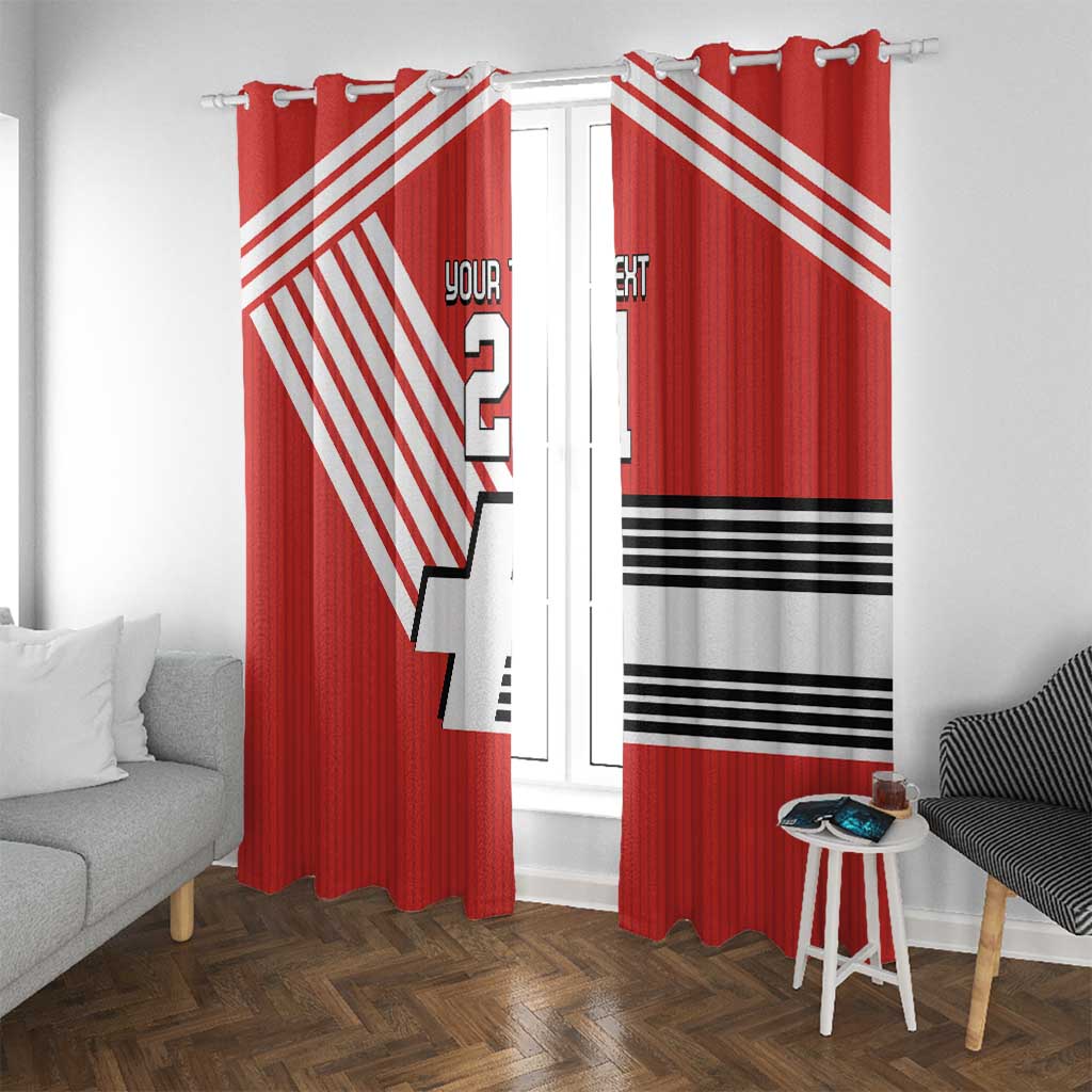 Swiss Football Custom Window Curtain 1990-1992 Retro Red Switzerland Vintage