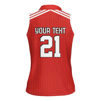 Swiss Football Custom Women Sleeveless Polo Shirt 1990-1992 Retro Red Switzerland Vintage