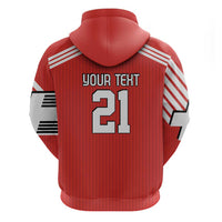 Swiss Football Custom Zip Hoodie 1990-1992 Retro Red Switzerland Vintage