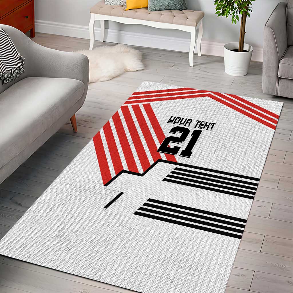 Swiss Football Custom Area Rug 1990-1992 Retro White Switzerland Vintage