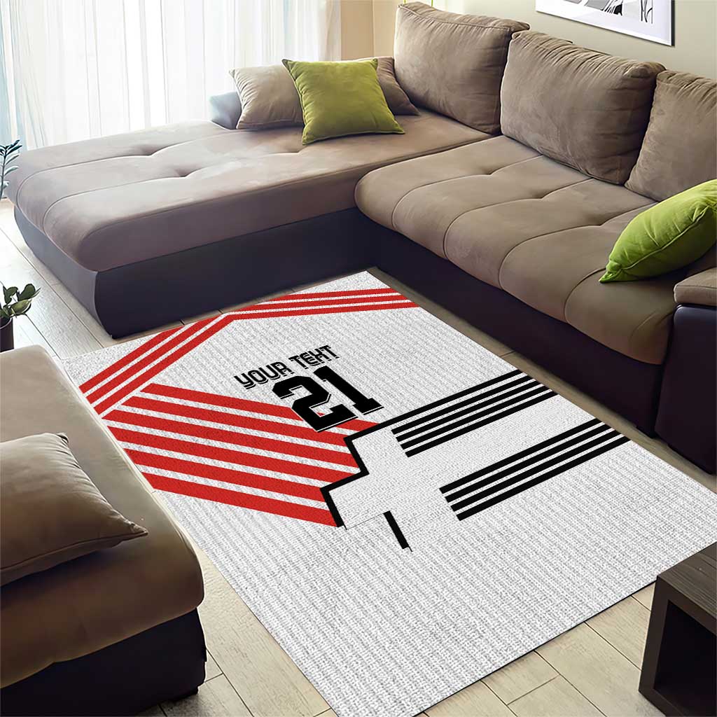 Swiss Football Custom Area Rug 1990-1992 Retro White Switzerland Vintage