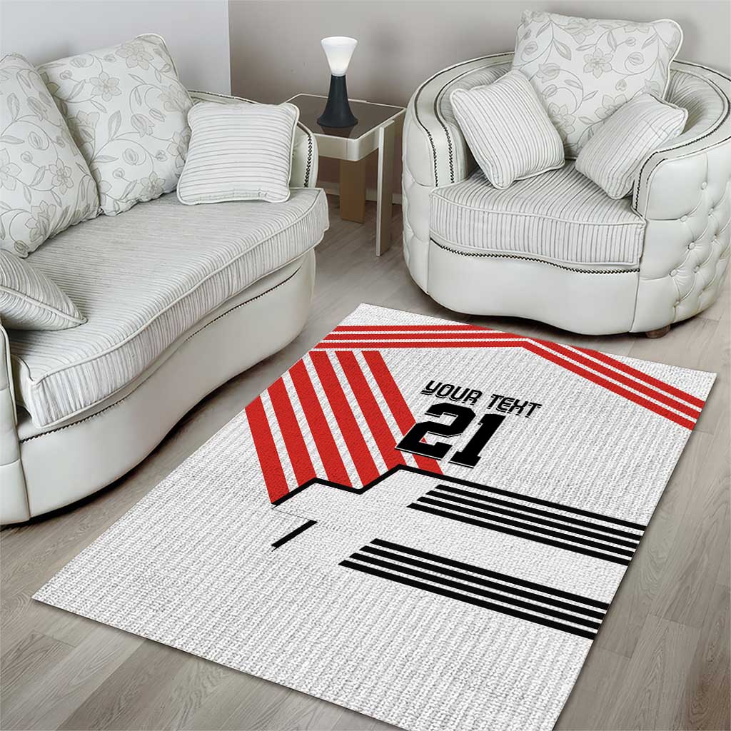 Swiss Football Custom Area Rug 1990-1992 Retro White Switzerland Vintage