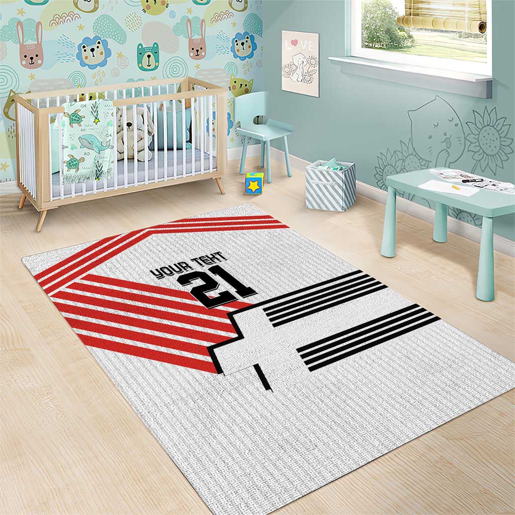Swiss Football Custom Area Rug 1990-1992 Retro White Switzerland Vintage