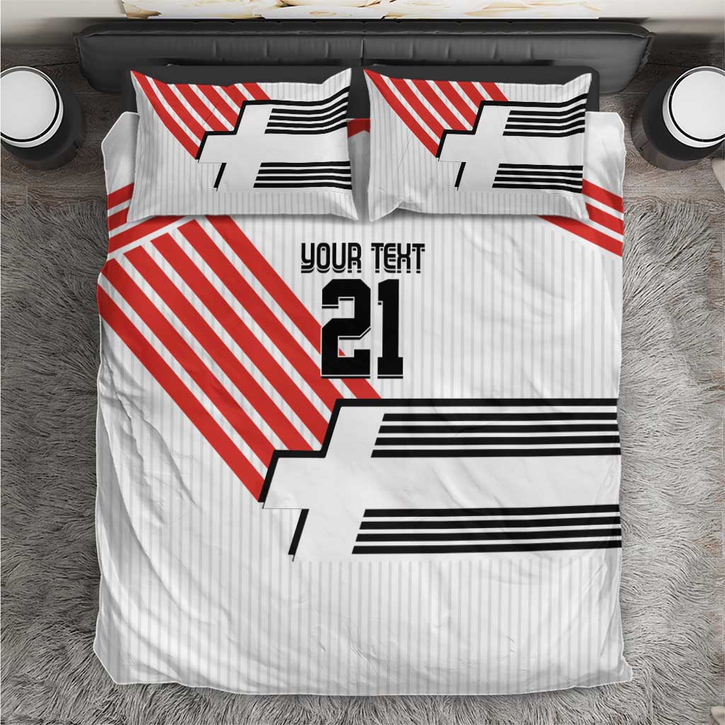 Swiss Football Custom Bedding Set 1990-1992 Retro White Switzerland Vintage