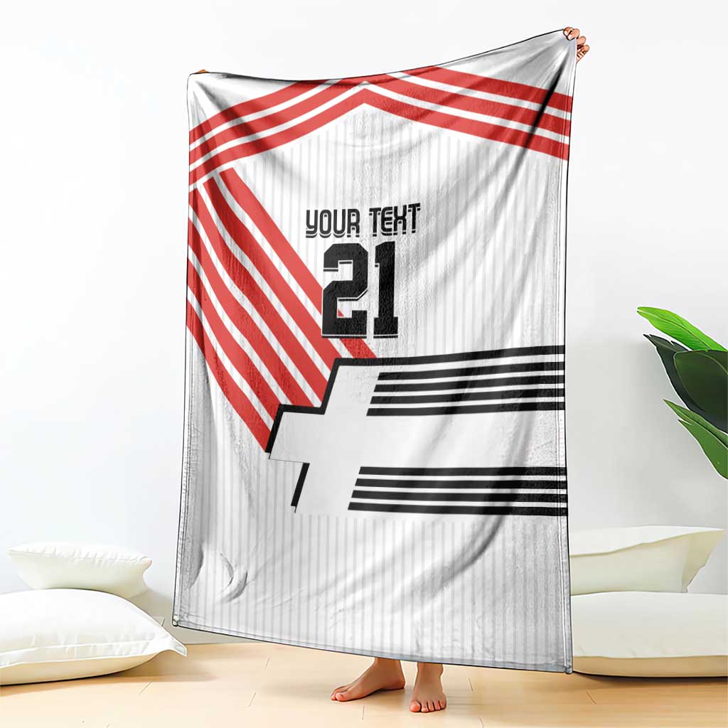 Swiss Football Custom Blanket 1990-1992 Retro White Switzerland Vintage