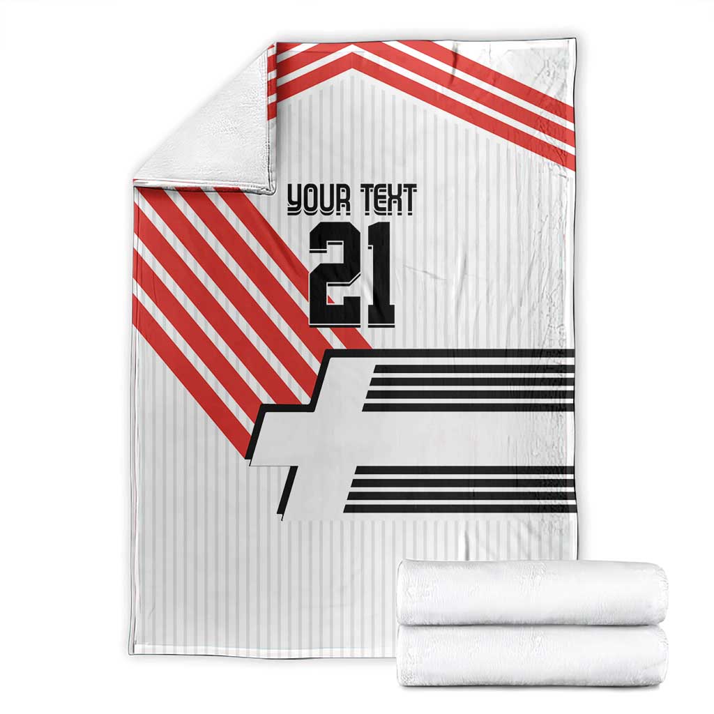 Swiss Football Custom Blanket 1990-1992 Retro White Switzerland Vintage