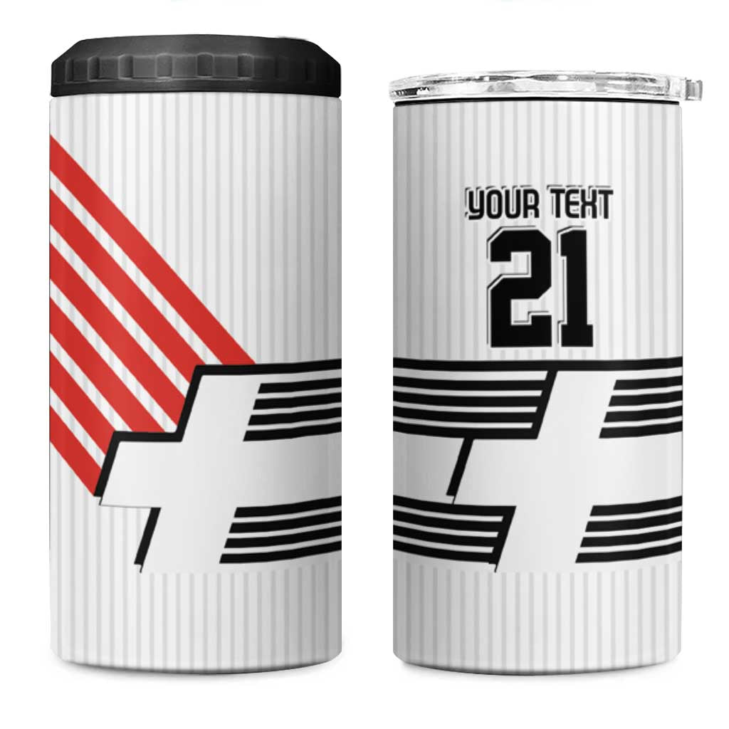 Swiss Football Custom 4 in 1 Can Cooler Tumbler 1990-1992 Retro White Switzerland Vintage