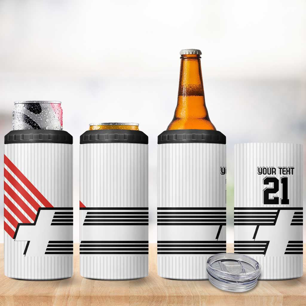 Swiss Football Custom 4 in 1 Can Cooler Tumbler 1990-1992 Retro White Switzerland Vintage