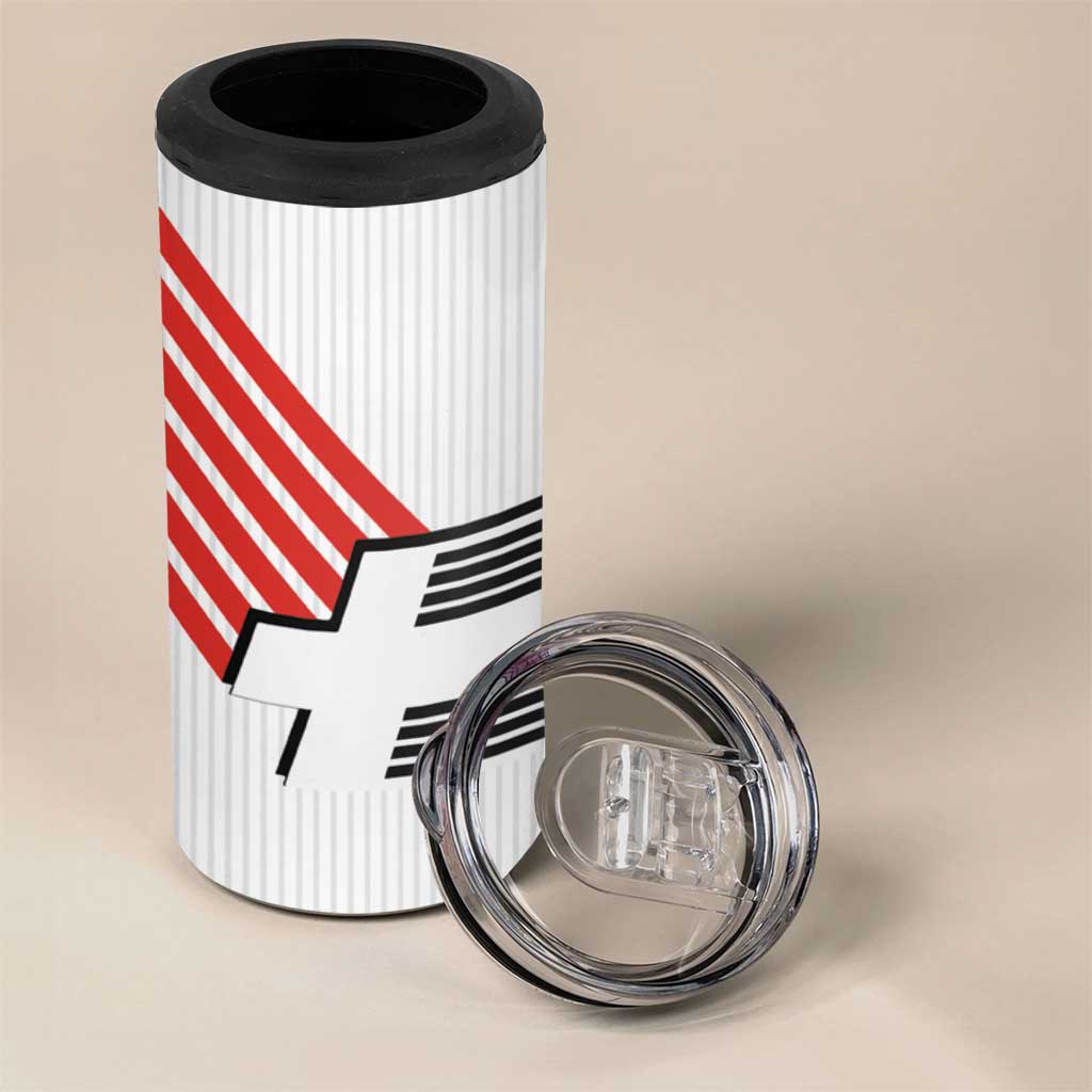 Swiss Football Custom 4 in 1 Can Cooler Tumbler 1990-1992 Retro White Switzerland Vintage
