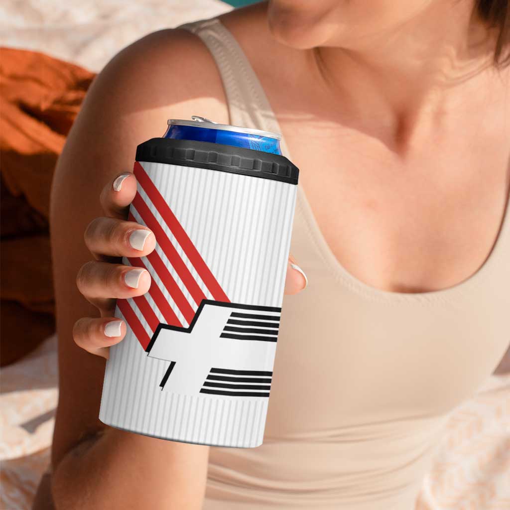 Swiss Football Custom 4 in 1 Can Cooler Tumbler 1990-1992 Retro White Switzerland Vintage