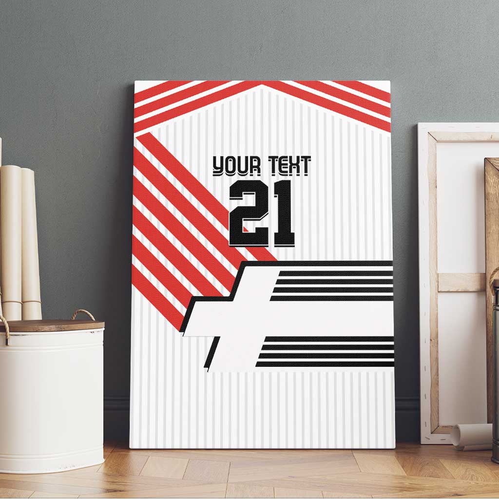 Swiss Football Custom Canvas Wall Art 1990-1992 Retro White Switzerland Vintage