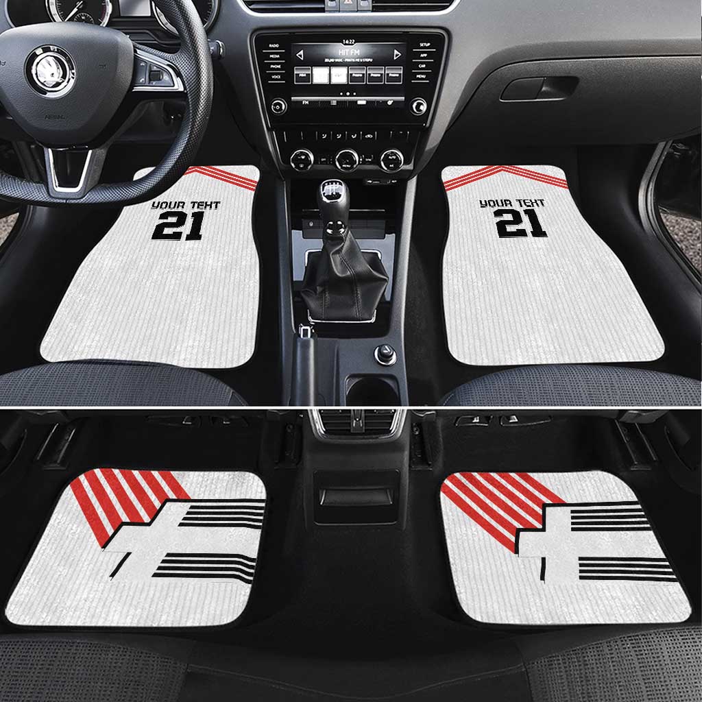Swiss Football Custom Car Mats 1990-1992 Retro White Switzerland Vintage