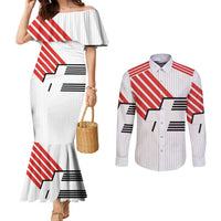 Swiss Football Custom Couples Matching Mermaid Dress and Long Sleeve Button Shirt 1990-1992 Retro White Switzerland Vintage