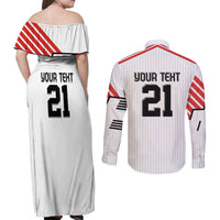 Swiss Football Custom Couples Matching Off Shoulder Maxi Dress and Long Sleeve Button Shirt 1990-1992 Retro White Switzerland Vintage