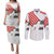 Swiss Football Custom Couples Matching Puletasi and Long Sleeve Button Shirt 1990-1992 Retro White Switzerland Vintage