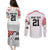 Swiss Football Custom Couples Matching Puletasi and Long Sleeve Button Shirt 1990-1992 Retro White Switzerland Vintage