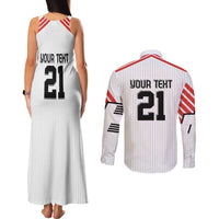 Swiss Football Custom Couples Matching Tank Maxi Dress and Long Sleeve Button Shirt 1990-1992 Retro White Switzerland Vintage