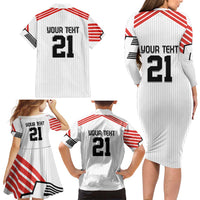 Swiss Football Custom Family Matching Long Sleeve Bodycon Dress and Hawaiian Shirt 1990-1992 Retro White Switzerland Vintage