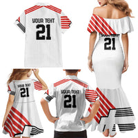 Swiss Football Custom Family Matching Mermaid Dress and Hawaiian Shirt 1990-1992 Retro White Switzerland Vintage