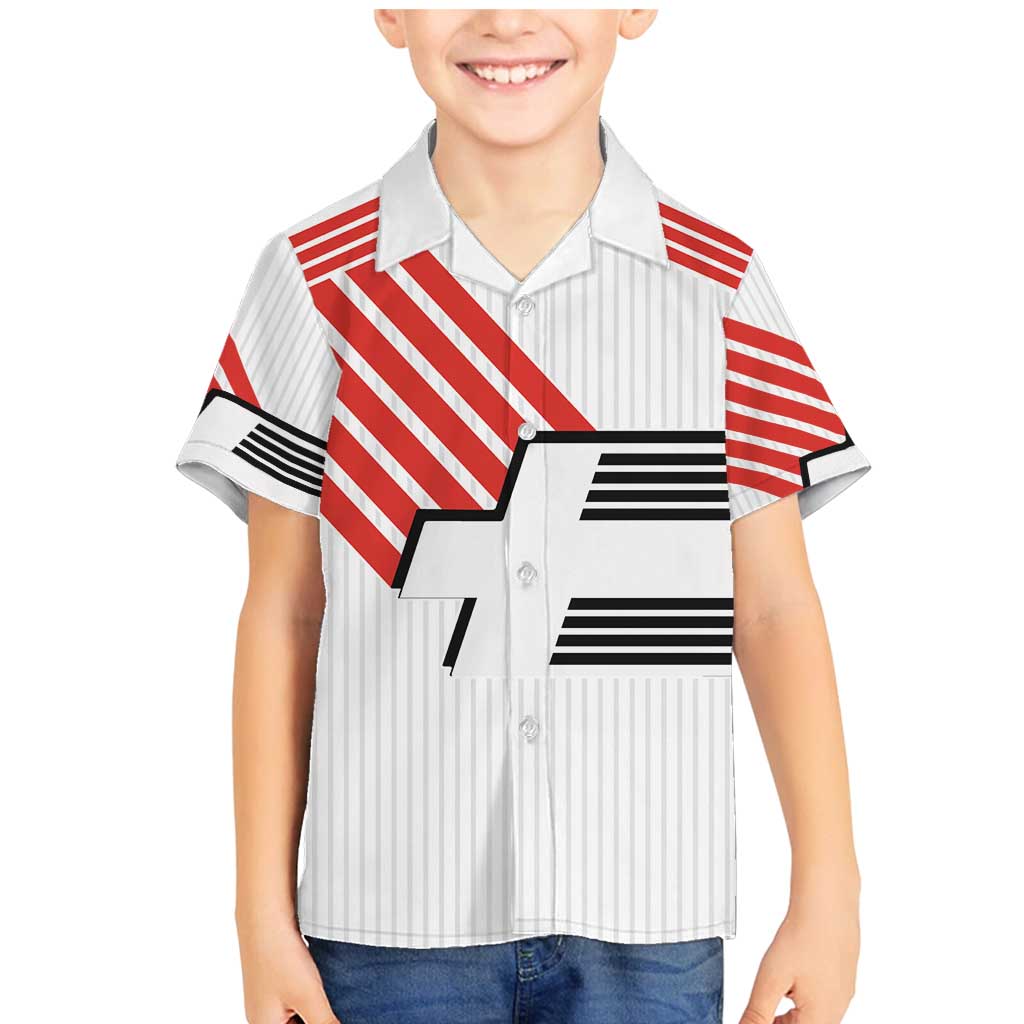 Swiss Football Custom Family Matching Mermaid Dress and Hawaiian Shirt 1990-1992 Retro White Switzerland Vintage