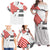 Swiss Football Custom Family Matching Off Shoulder Maxi Dress and Hawaiian Shirt 1990-1992 Retro White Switzerland Vintage